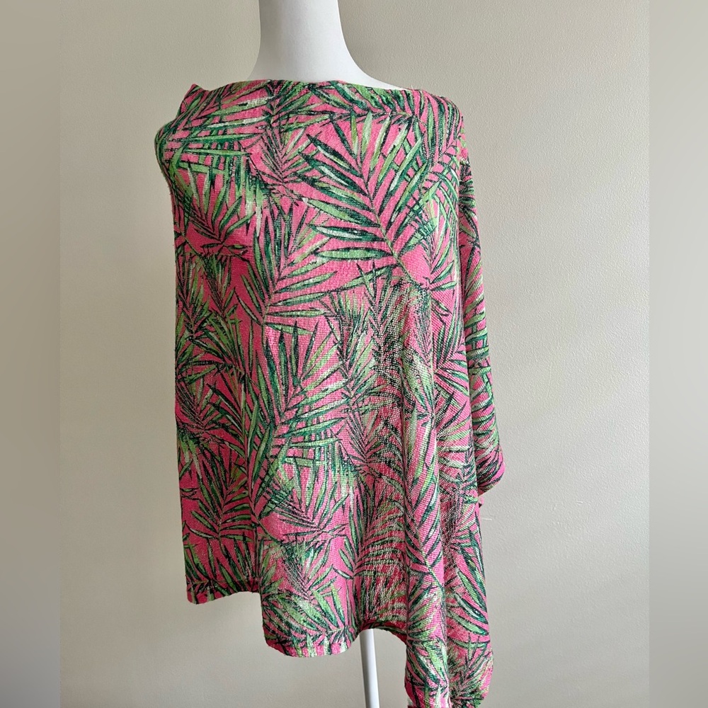 Tropical Palm Print Kaftan Swimsuit Coverup One Size Top It Off Resortwear